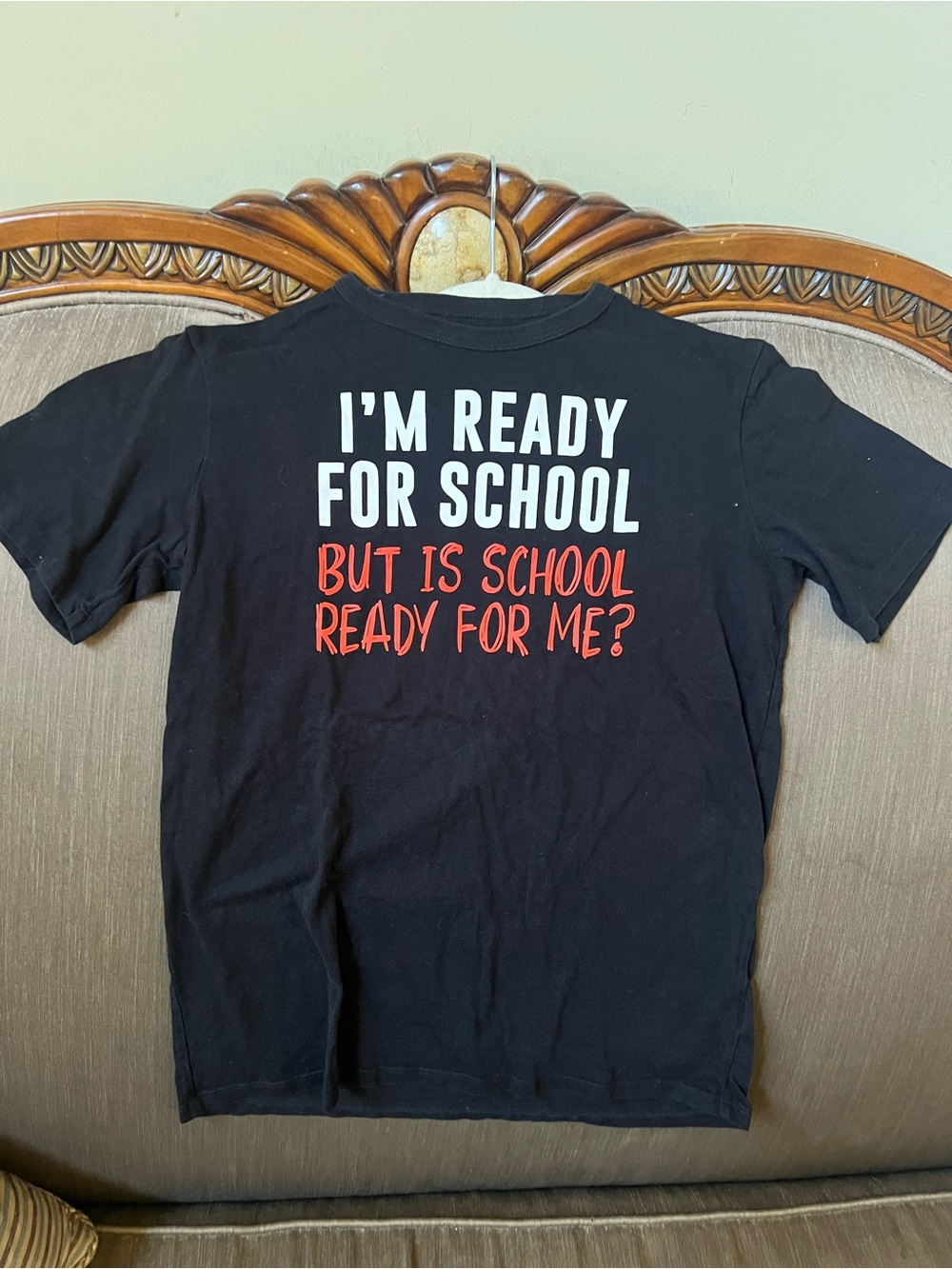 Kids Black 'I'm Ready for School' Graphic Tee